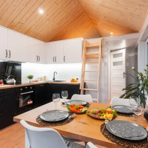 Casa Móvil T2 GABANA – 35 m² con Altillo – Estilo Cabaña Nórdica