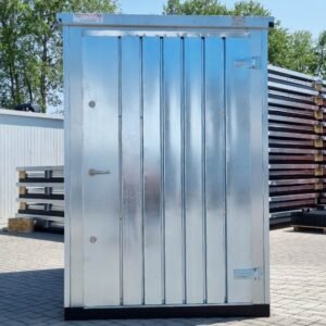Contenedor de materiales MC1 galvanizado, Al. 2090 × An. 1500 × Pr. 2280 mm, puerta frontal de una hoja