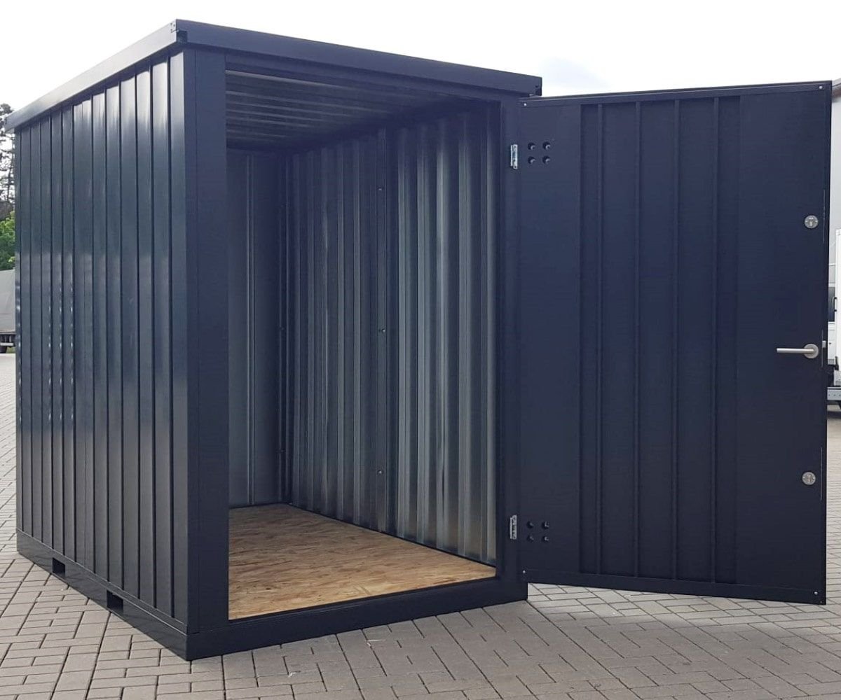 Contenedor de materiales MC1, lacado en RAL 7021 gris negro, Al. 2090 × An. 1500 × Pr. 2280 mm, puerta frontal de una hoja - Imagen 6