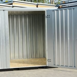 Contenedor de materiales MC2, galvanizado, Al. 2090 × An. 2142 × Pr. 2022 mm, puerta frontal de una hoja