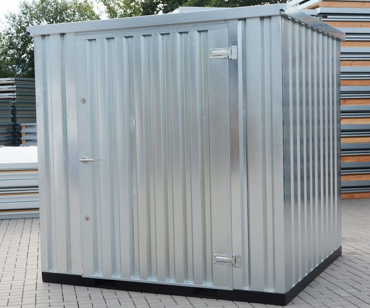 Contenedor de materiales MC2, galvanizado, Al. 2090 × An. 2142 × Pr. 2022 mm, puerta frontal de una hoja