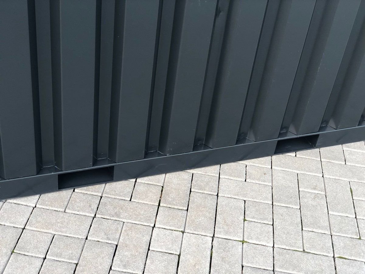 Contenedor de materiales MC3, lacado en RAL 7021 gris negro, Al. 2090 × An. 2142 × Pr. 2950 mm, puerta frontal de una hoja - Imagen 6