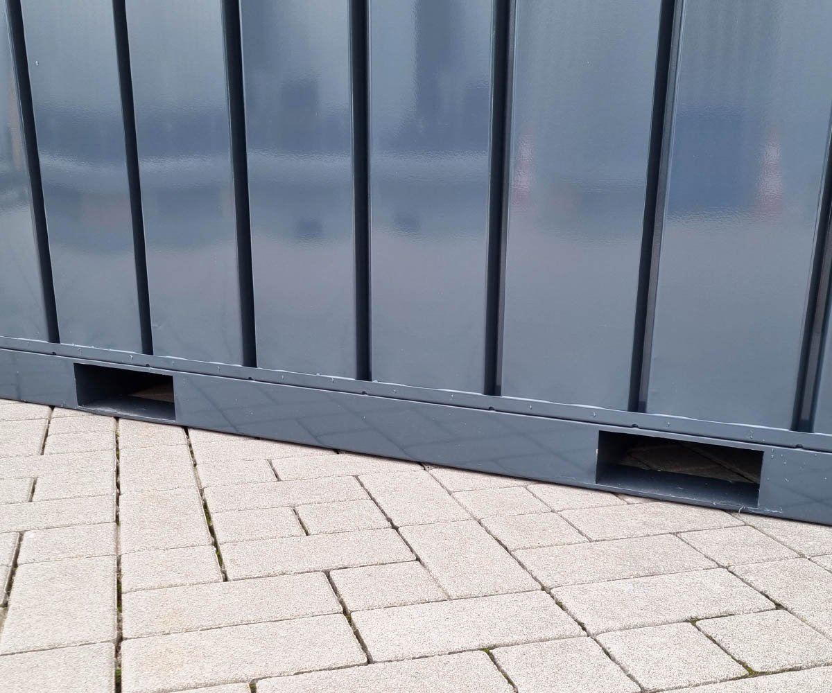 Contenedor de materiales MC4, lacado en RAL 7016 gris antracita, Al. 2090 × An. 2142 × Pr. 3882 mm, puerta frontal de dos hojas - Imagen 4