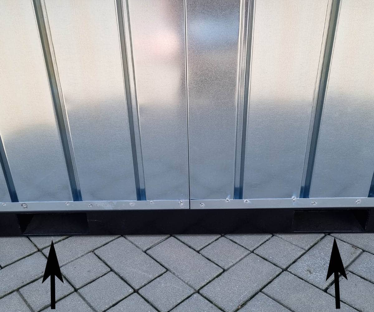 Contenedor de materiales MC4, galvanizado, Al. 2090 × An. 2142 × Pr. 3882 mm, puerta lateral de dos hojas - Imagen 6