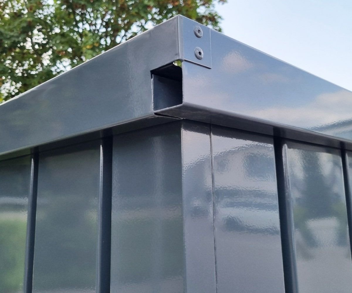 Contenedor de materiales MC6, lacado en RAL 7016 gris antracita, Al. 2090 × An. 2142 × Pr. 5882 mm, puerta lateral de dos hojas - Imagen 6
