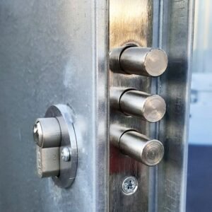 Contenedor de materiales MC2, galvanizado, Al. 2090 × An. 2142 × Pr. 2022 mm, puerta frontal de una hoja