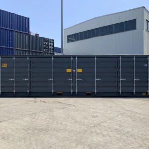 Contenedor High Cube 40 Pies Doble Puerta Lateral Gris Nuevo