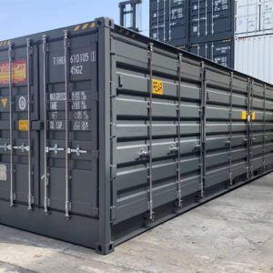 Contenedor High Cube 40 Pies Doble Puerta Lateral Gris Nuevo