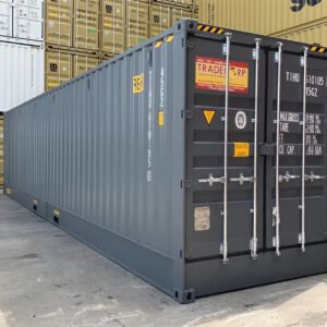 Contenedor High Cube 40 Pies Doble Puerta Lateral Gris Nuevo