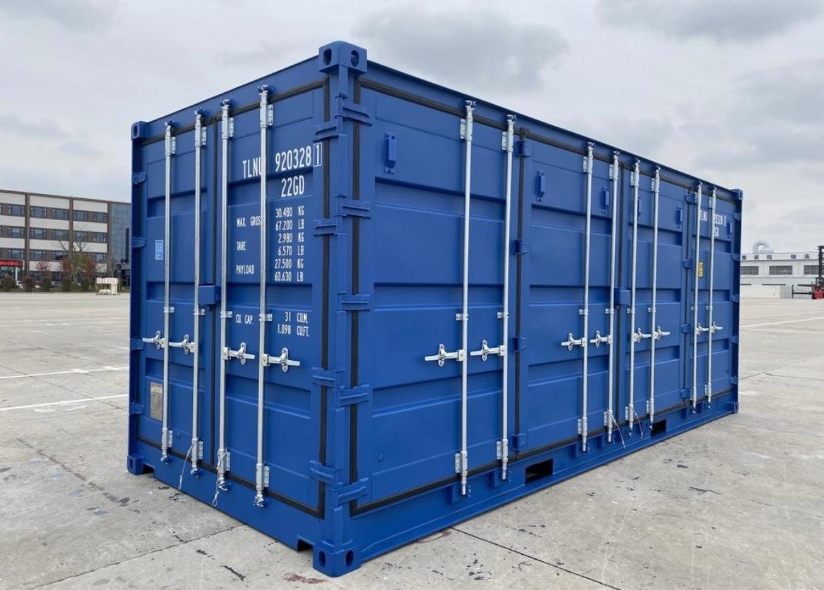 Contenedor Marítimo 20 Pies Apertura Lateral Completa Azul Nuevo