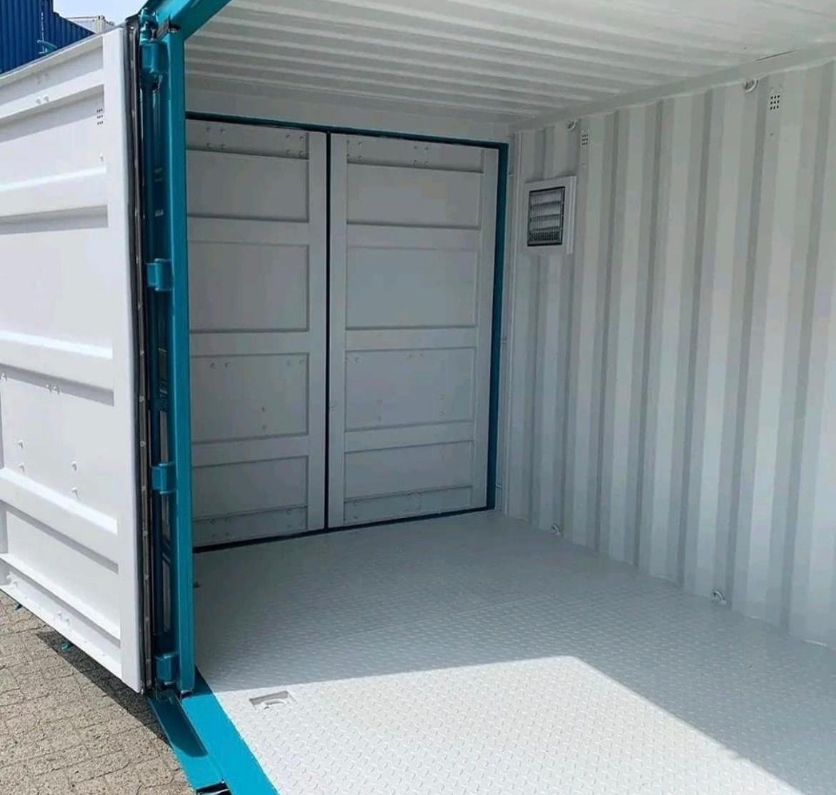 Contenedor marítimo 20 pies nuevo – Puertas laterales full side + puertas estándar – Color arena - Imagen 6