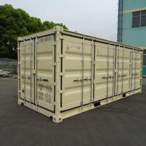 Mini-Contenedor 19 Pies Cuatro Puertas Laterales Beige Nuevo