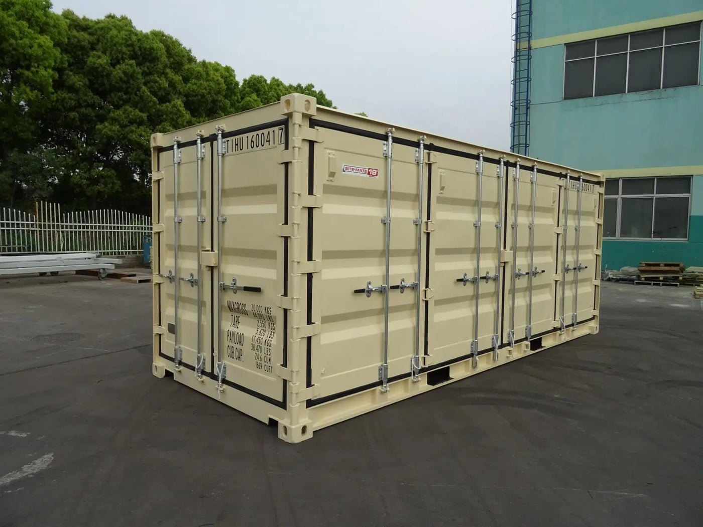 Mini-Contenedor 19 Pies Cuatro Puertas Laterales Beige Nuevo