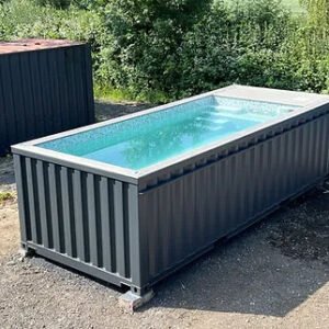 Piscina Contenedor de 20 Pies, Gris Antracita, con Función Jet-Swim
