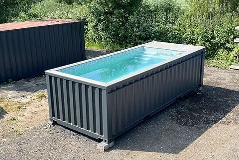 Piscina Contenedor de 20 Pies, Gris Antracita, con Función Jet-Swim - Imagen 7