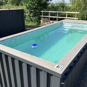 Piscina Contenedor de 20 Pies, Gris Antracita, con Función Jet-Swim